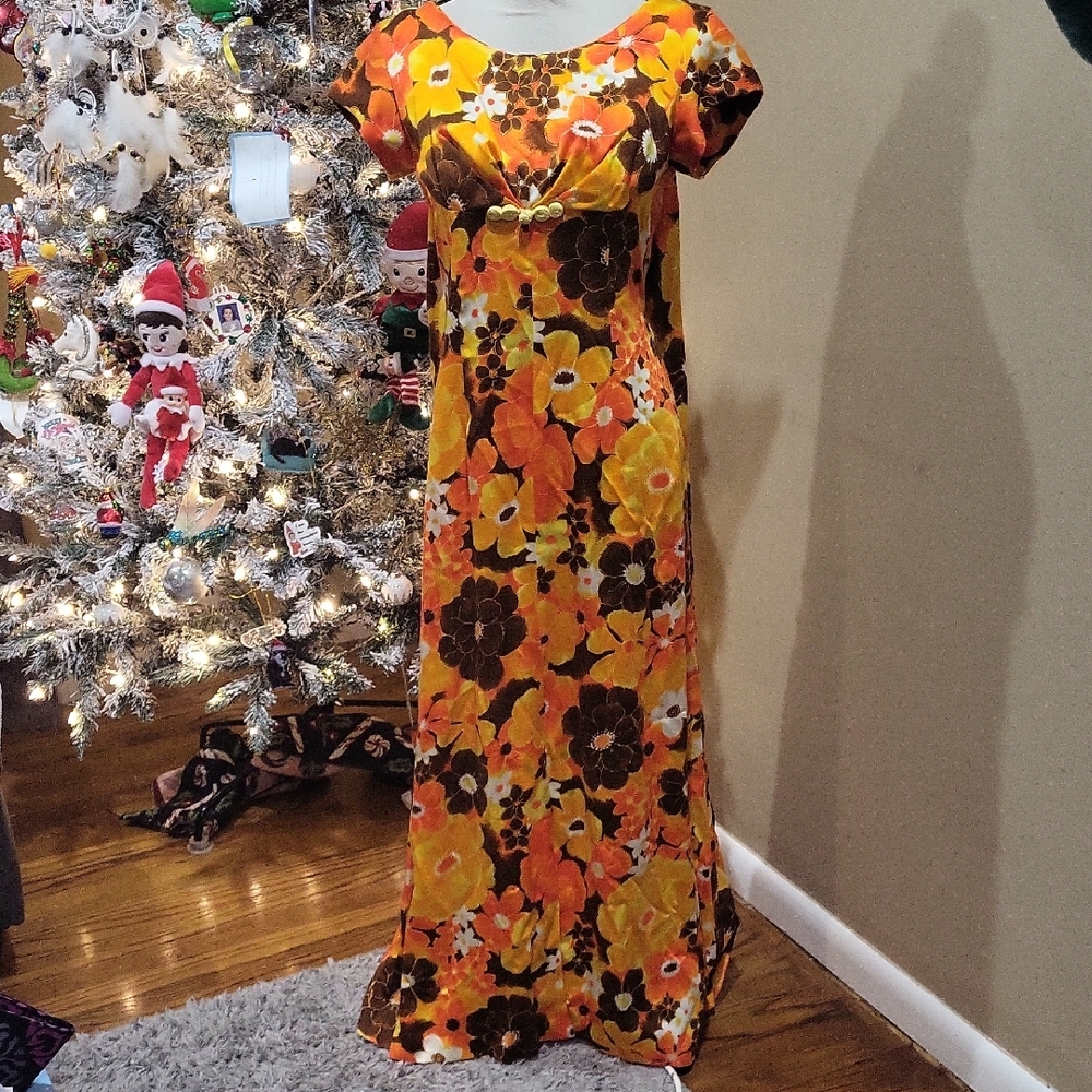 Vintage Handmade Polynesian Bazaar Dress - Picture 1 of 12